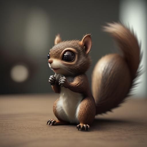 Chibi Squirrel's Nut Obsession in 3D