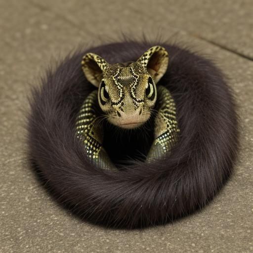 Baby Snake Adorned in a Fur Coat