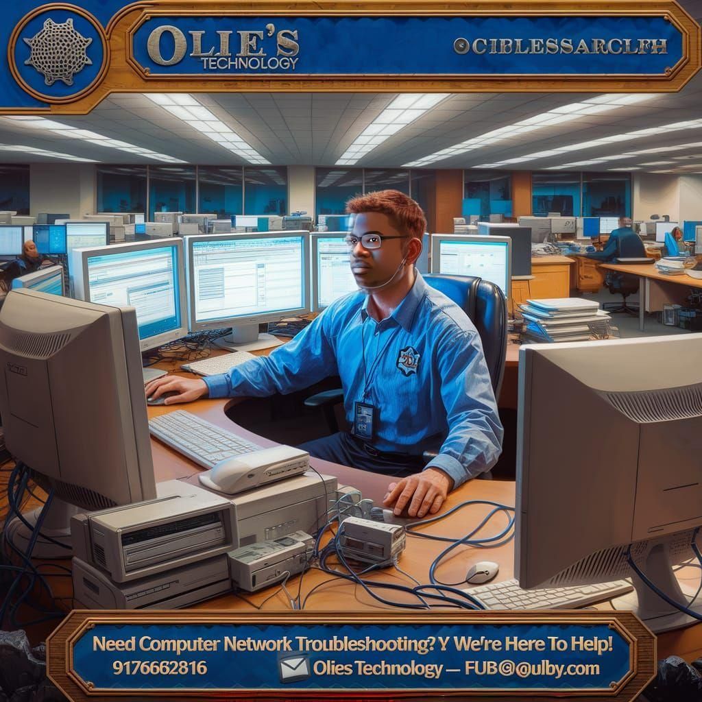 Network Technician at Work in Corporate Office