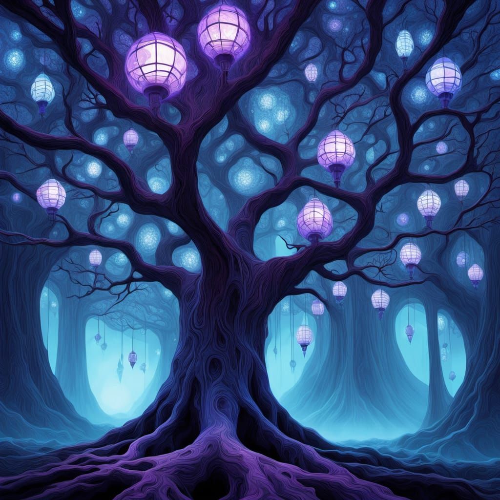 Sequoia Cityscape in Vibrant, Iridescent Hues