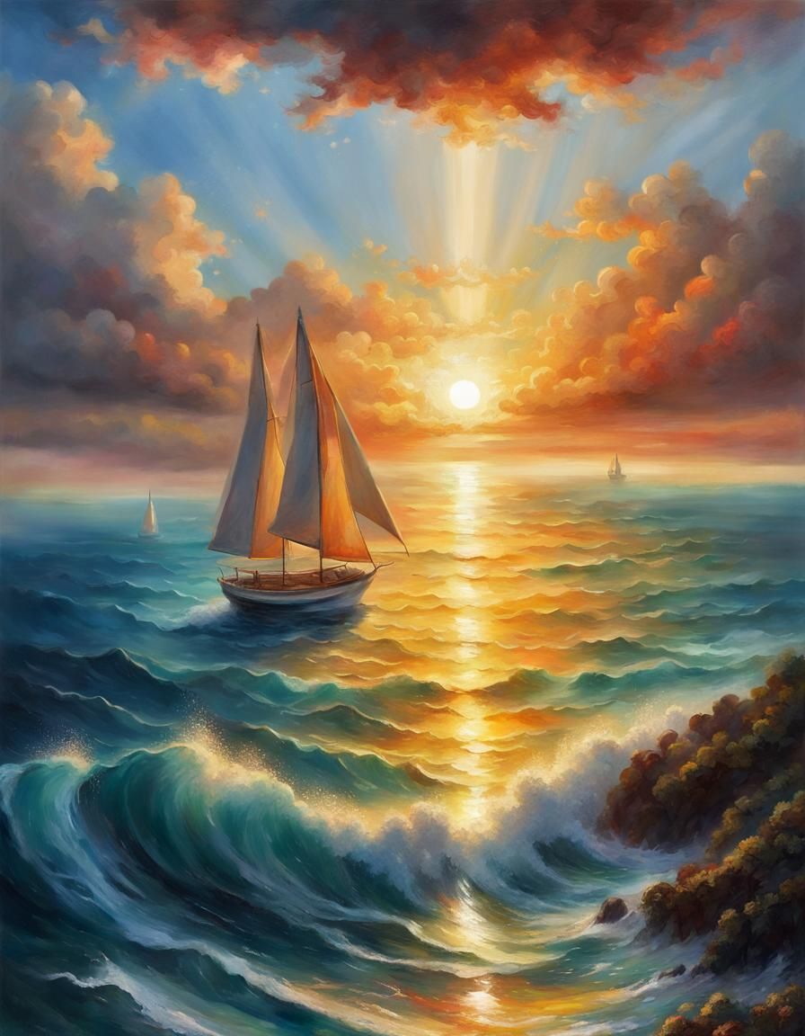 A beautiful evening sun set to sail away too