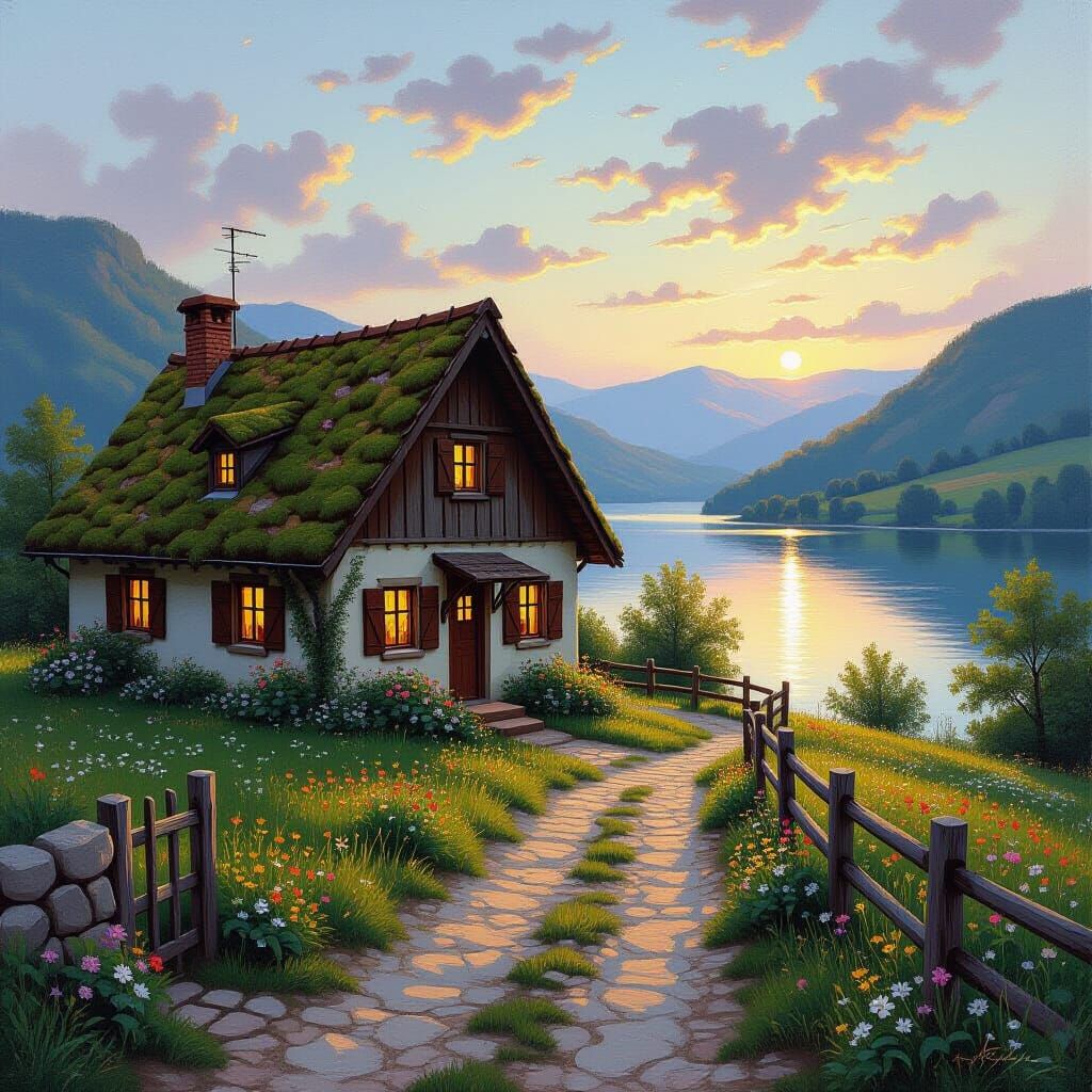 Serene Farmhouse in Twilight Valley