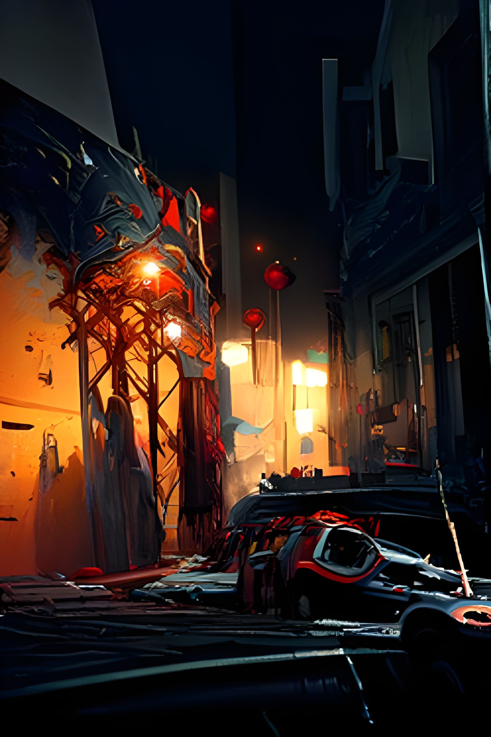 Spooky Pumpkin Carving at Night in Romanticism Style