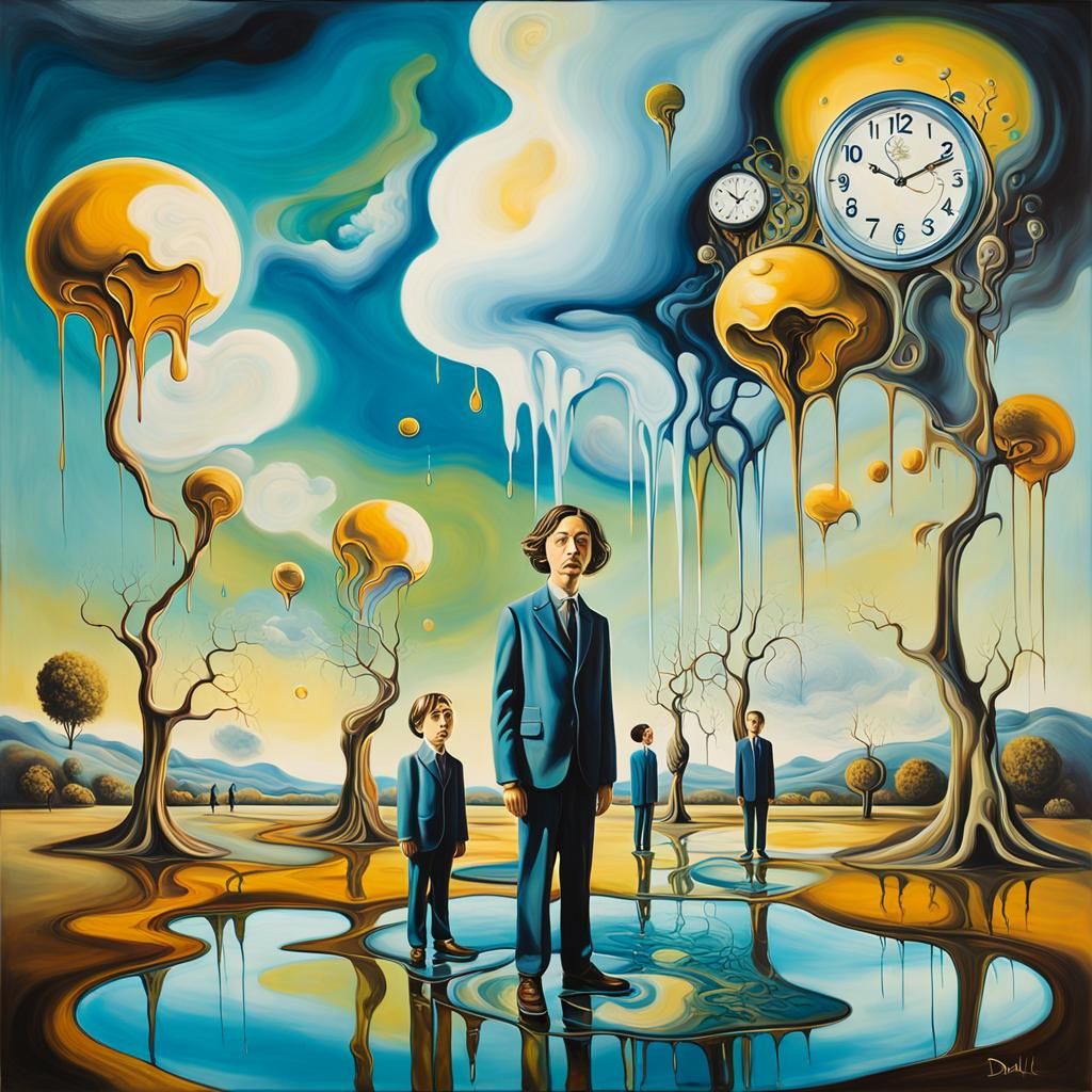 Children in Suits: A Surrealist Dreamscape