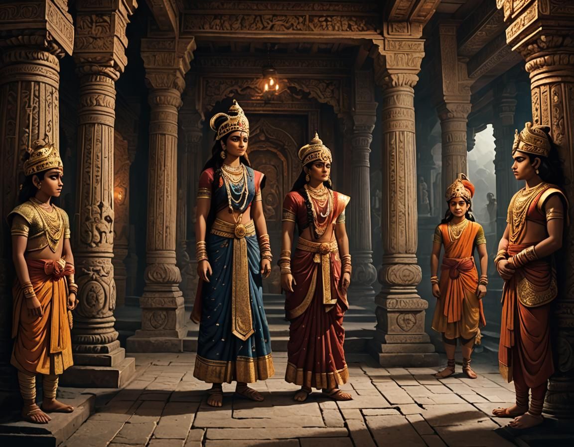 Sorrowful Reveal in a Grand Palace Setting