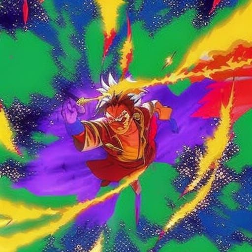 Tetsuo's Explosive Transformation: Hyperrealistic Splash Art