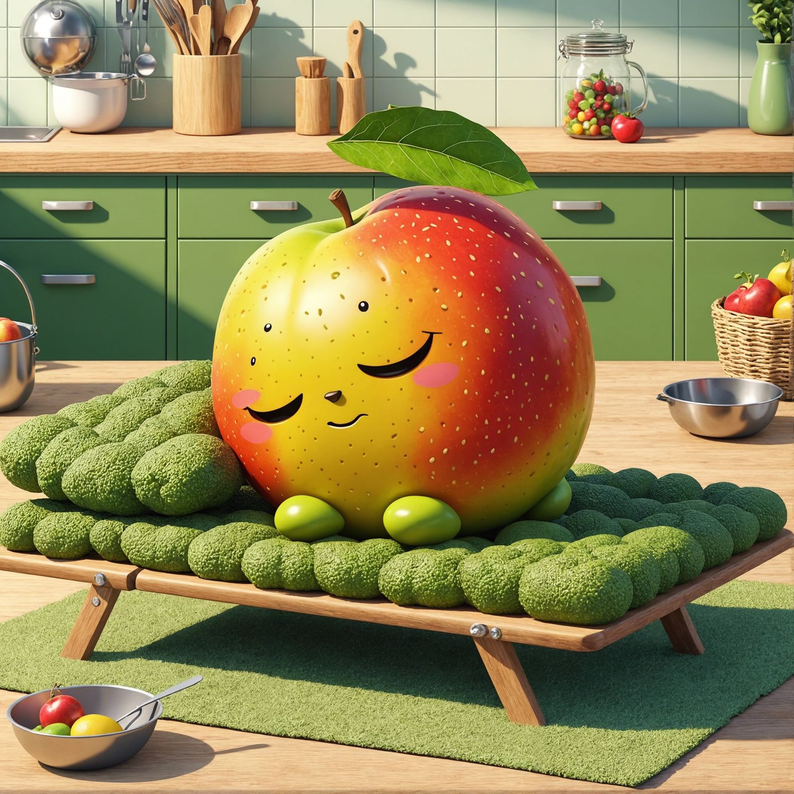 Apricot Dreams: Oil Painting of Sleeping Fruit