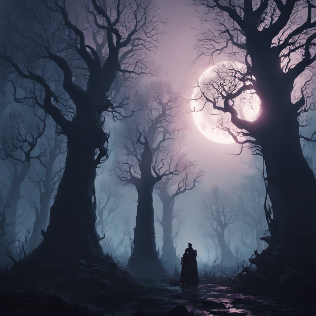 Ethereal Vampiresses in Dark Fantasy Landscape