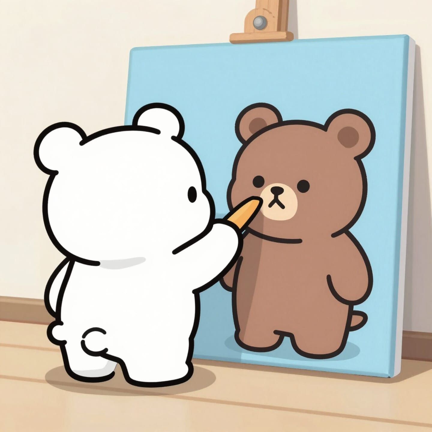 Cartoon Bears Painting Each Other