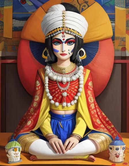 Cubist Digital Art: An Indian Cultural Scene