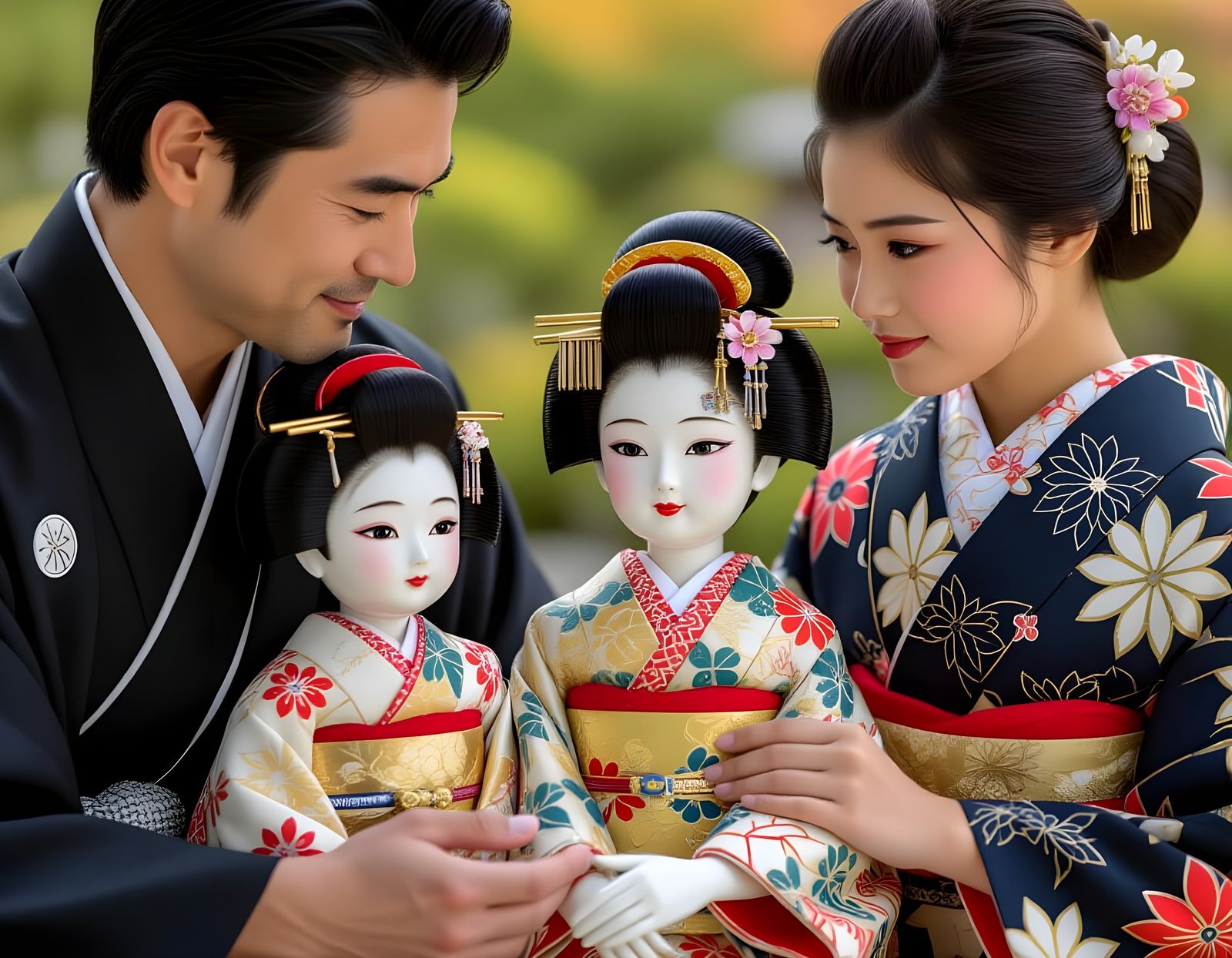 Japanese Father Presents Kintsugi Doll to Daughter
