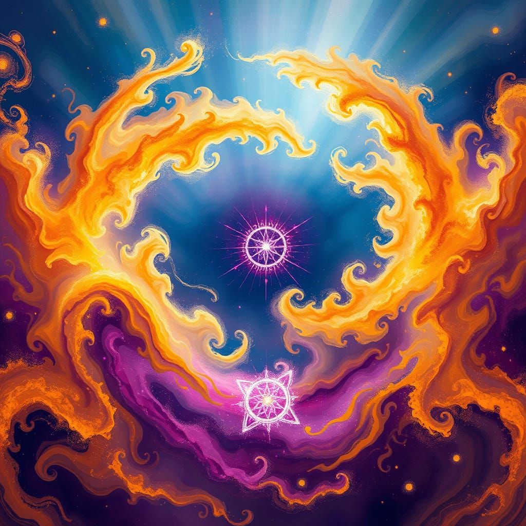 Cosmic Rebirth Abstract Digital Painting