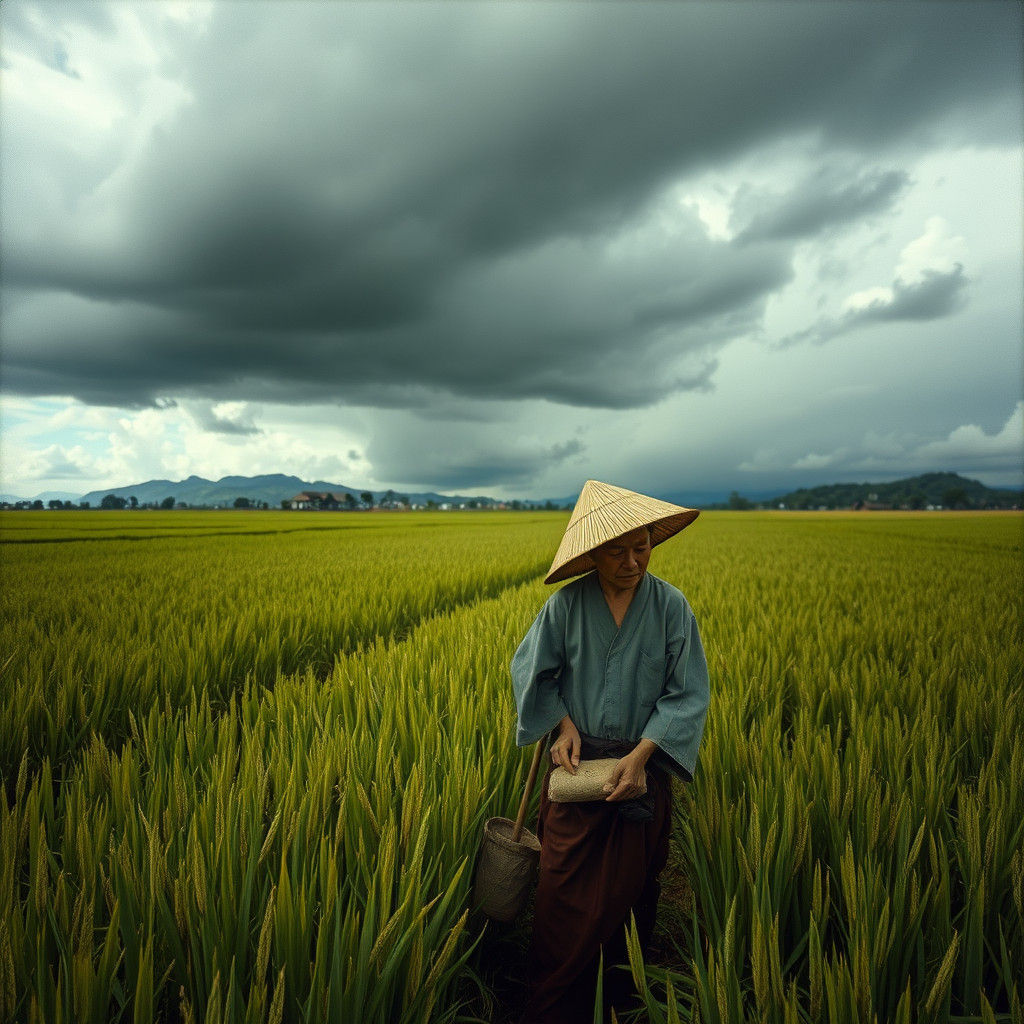 16th Century Japanese Farmers in Rice Paddies