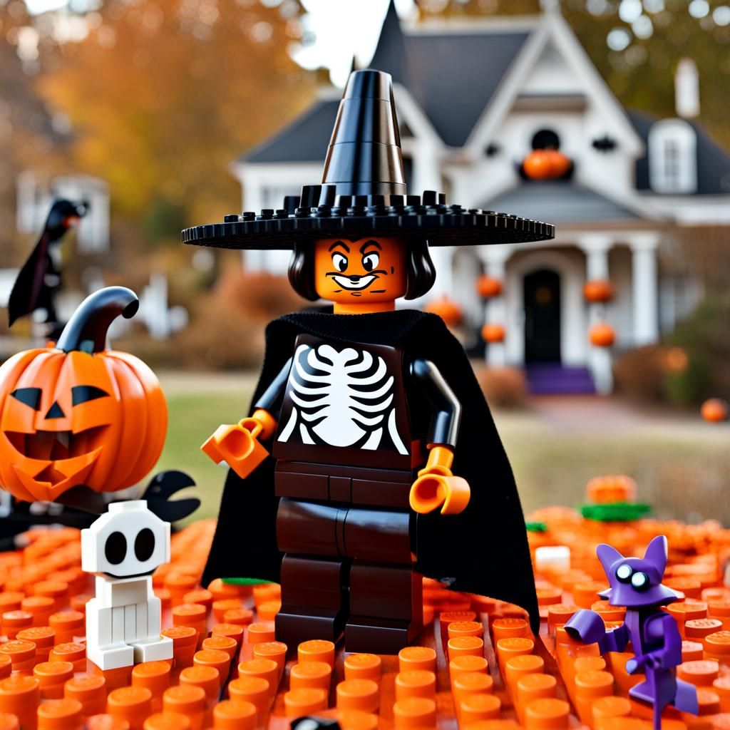 Lego Halloween Scene with Disney Character