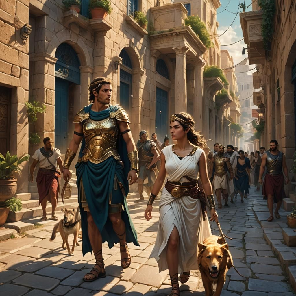Athena Walking Down The Street