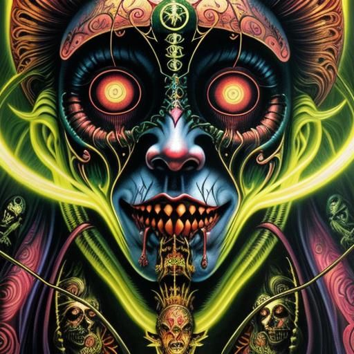 Macabre Horror Scene in Visionary Style