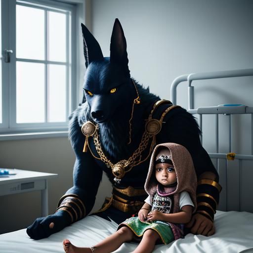 Anubis in Hospital Room: Professional Photography