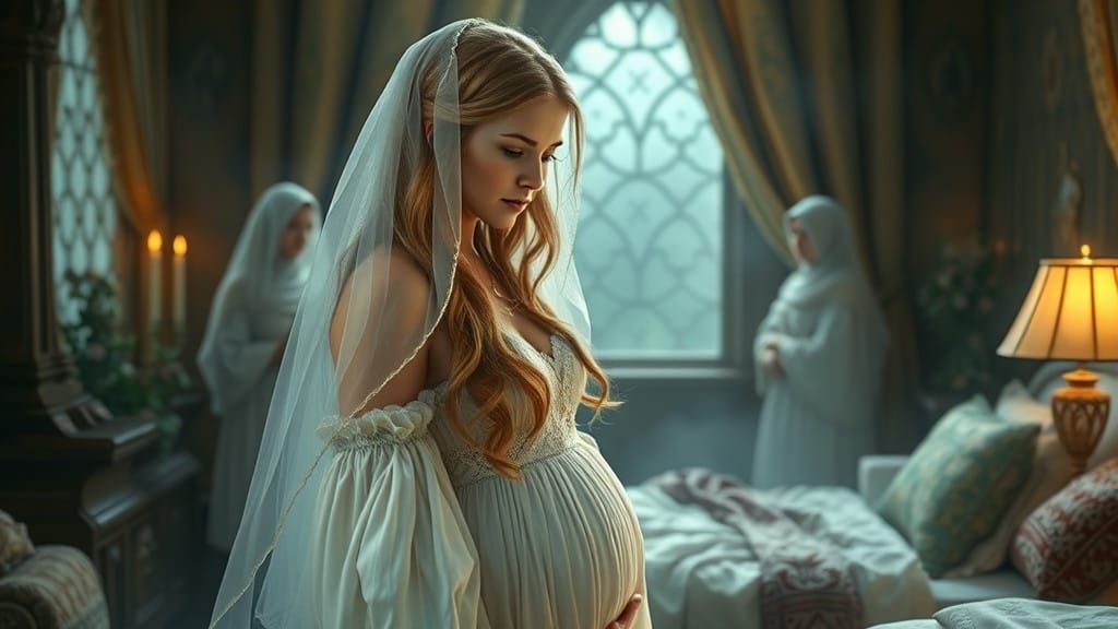 Ethereal Wedding Scene in Whimsical Fantasy Style