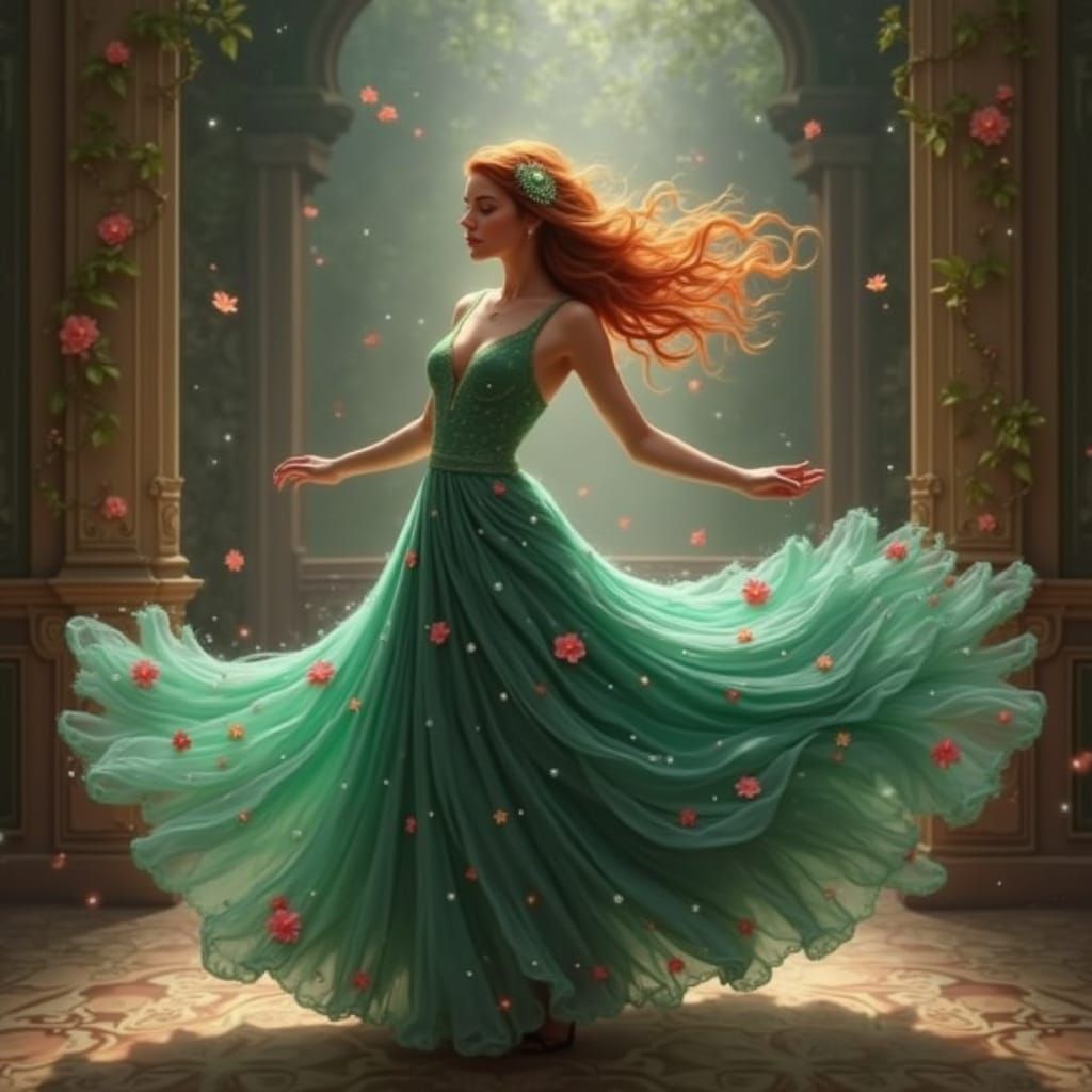 Girl in a Green Dress