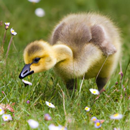 Fluffy Wild Gosling Portrait