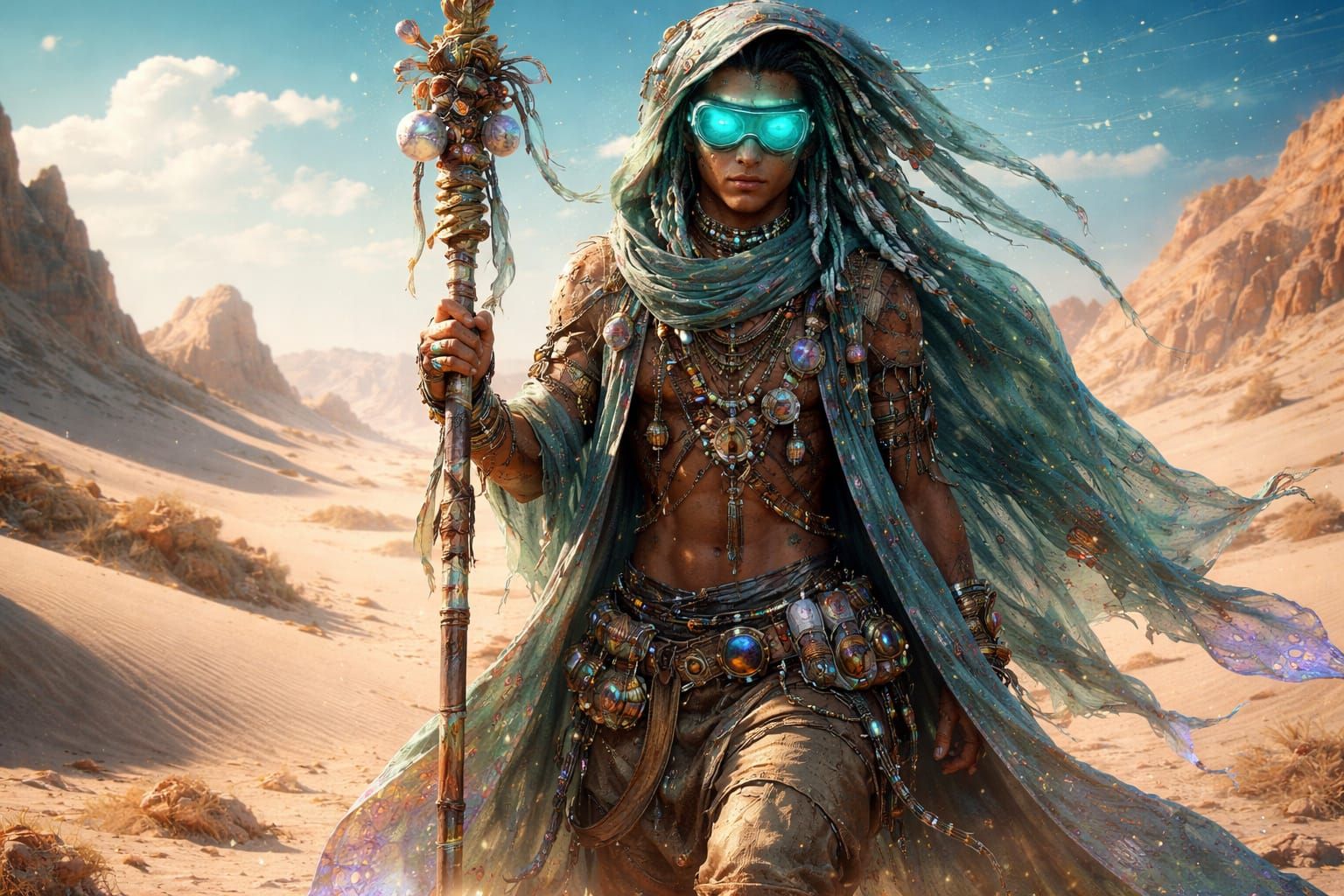 Desert Wanderer in Seapunk Technozen Style