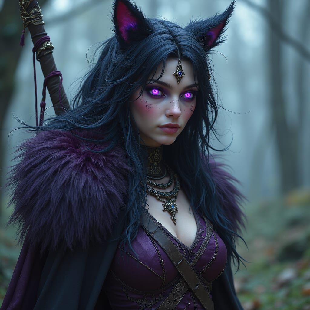 Owlin Viking Warrior with Purple Hourglass Eyes