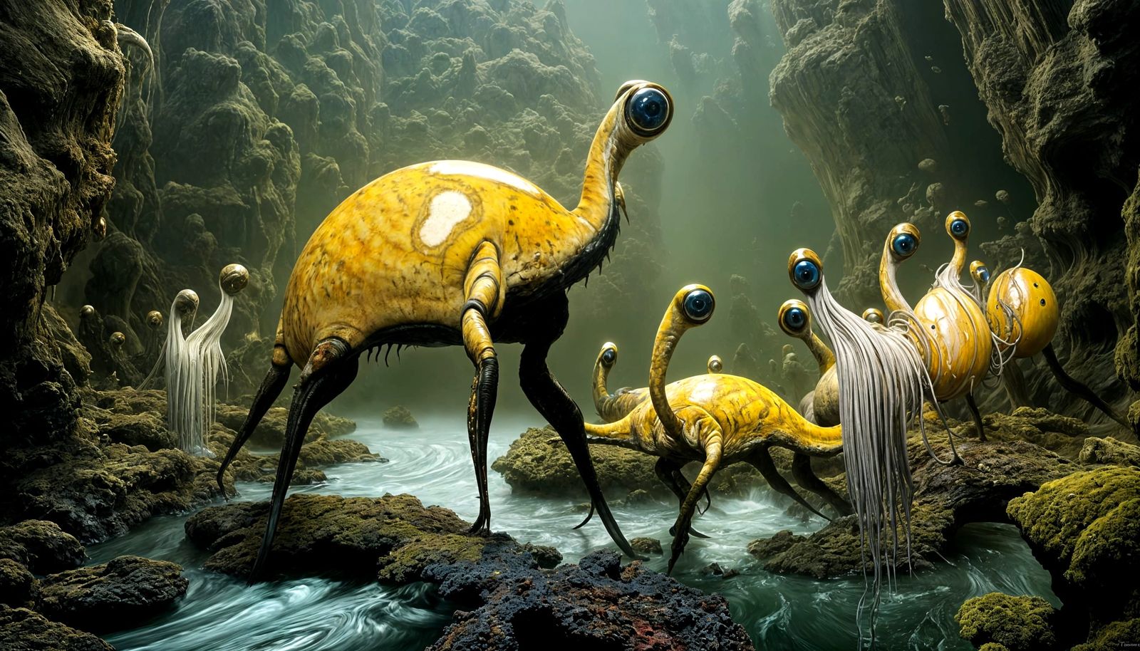 Abstract Alien Portraits in Bizarre Landscape