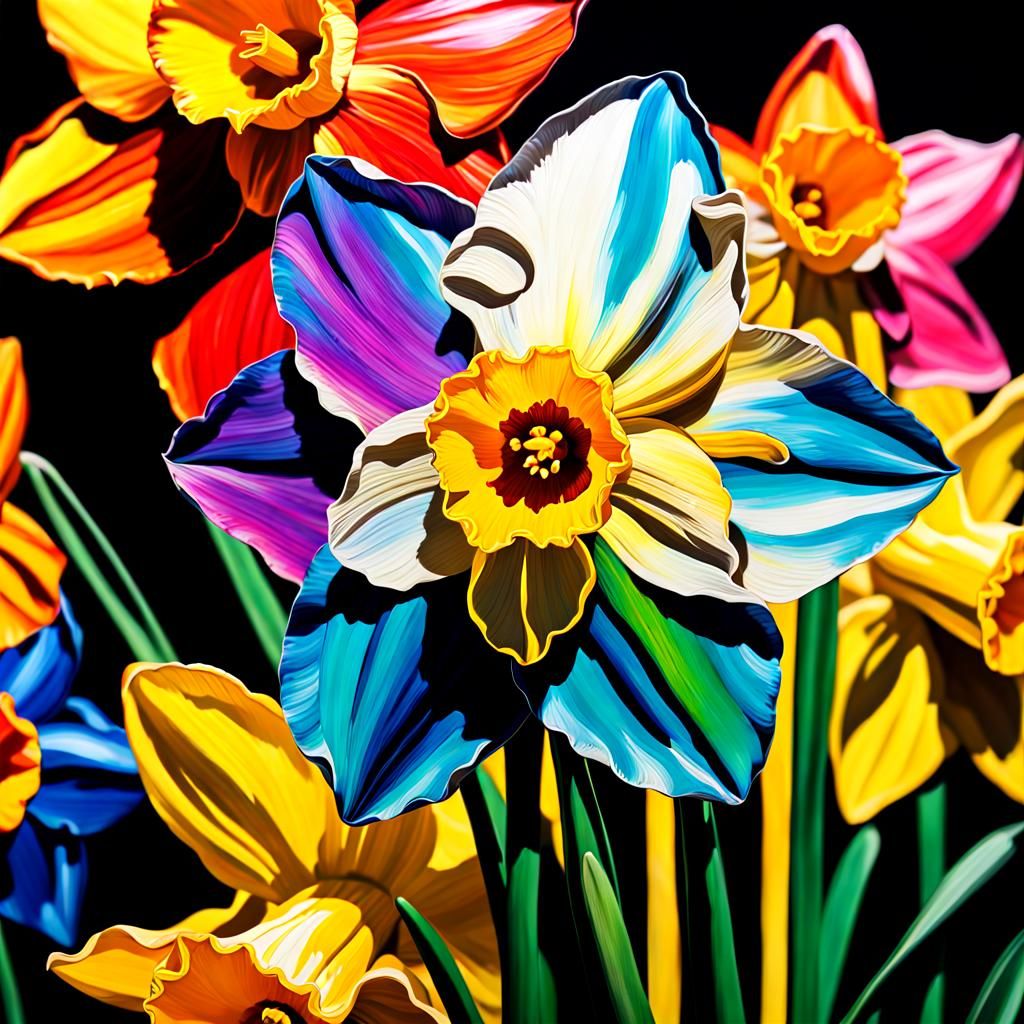 Vibrant Daffodil: A Cinematic Gustav Klimt-Inspired Masterpi...