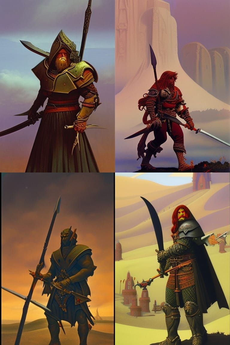 Orc Warrior with Sword and Shield in Fantasy Art Style