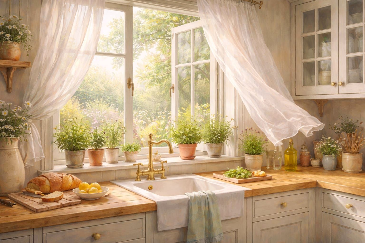 Serene Kitchen with Spring Breeze