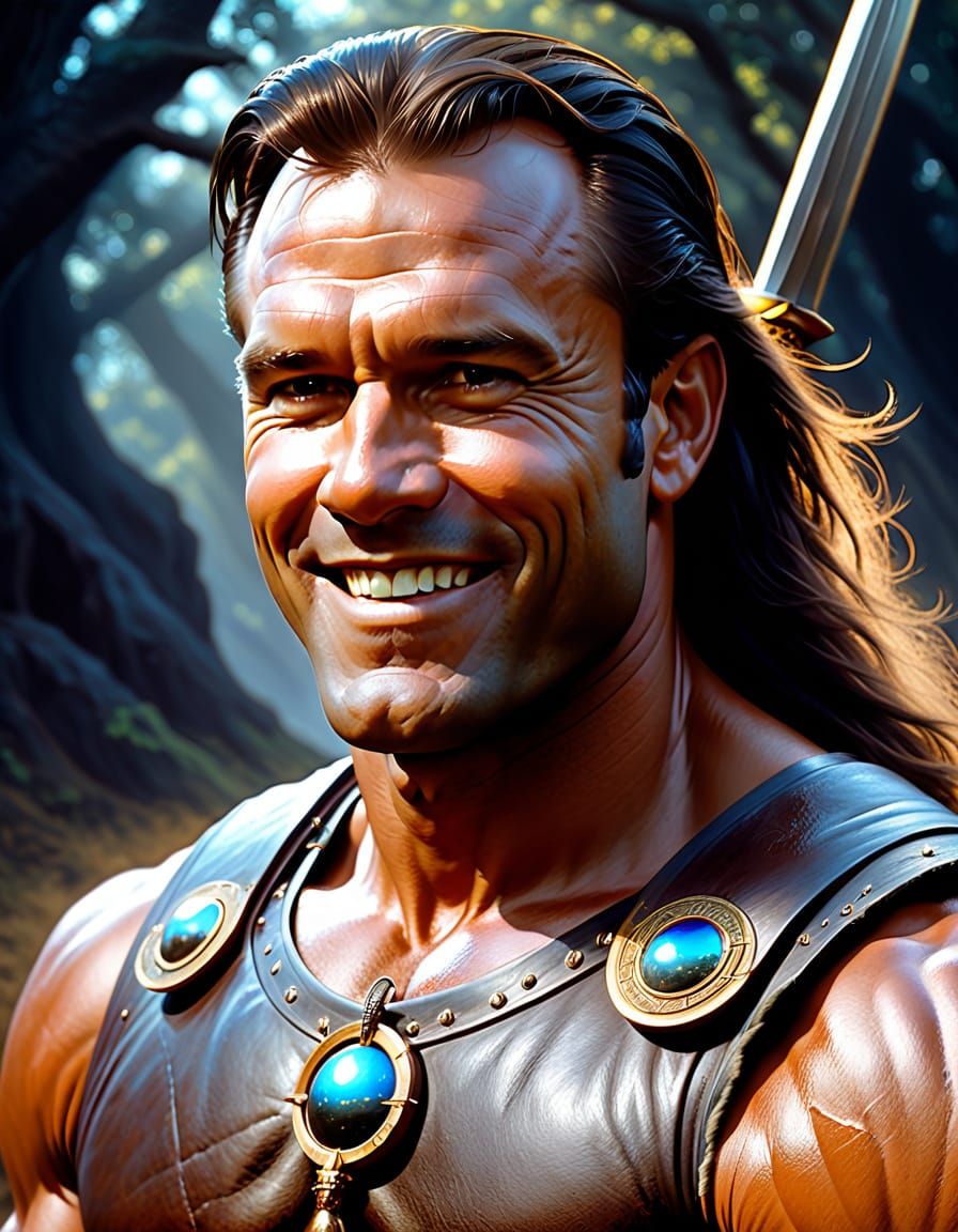 Conan the Barbarian Smiles in Renaissance Hyperrealism