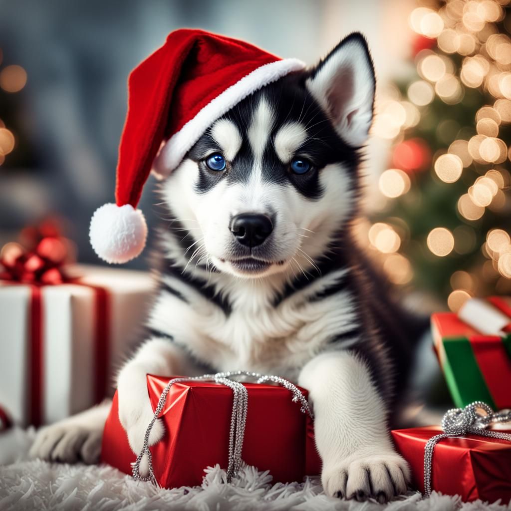 Christmas Husky