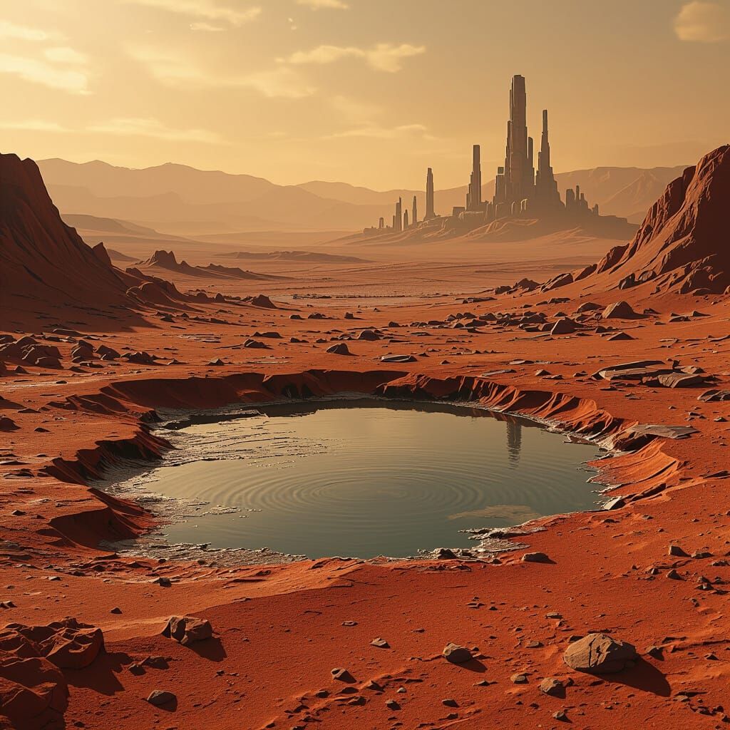 Last Martian Pond Reflects Dying Civilization