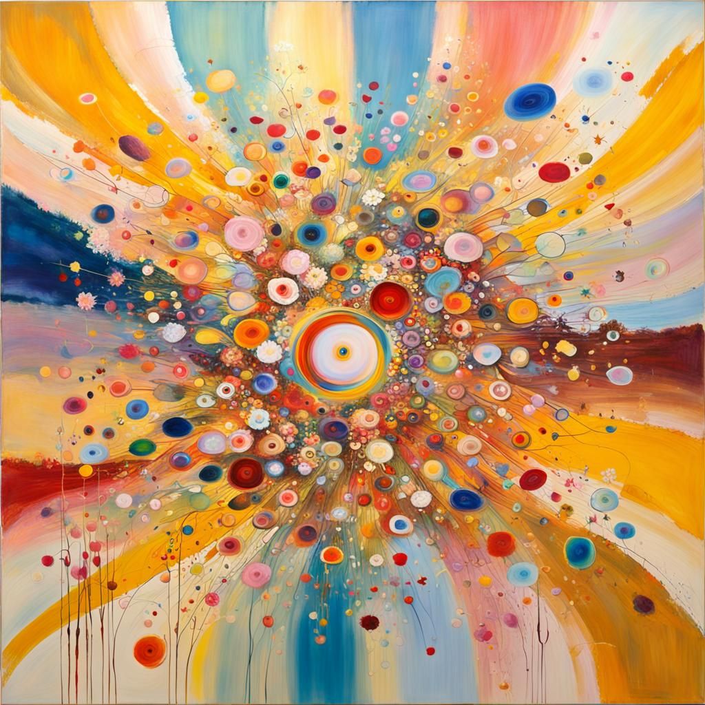 Healing Energy Emanates in Abstract Expressionist Style