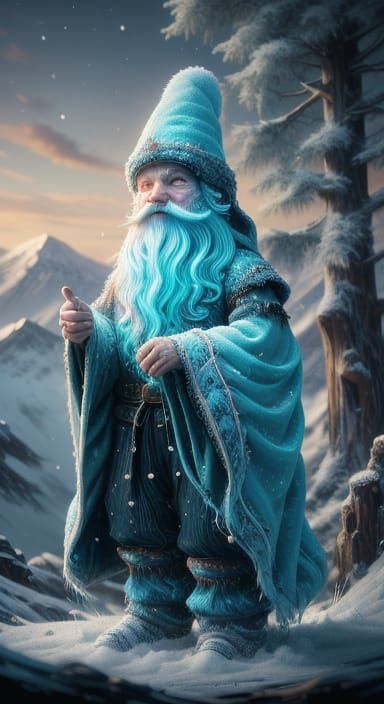 Alpine Folklore Gnomes with Icicle Beards