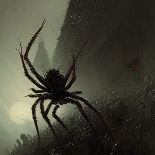 Nightmare Spider in Dark Fantasy Style