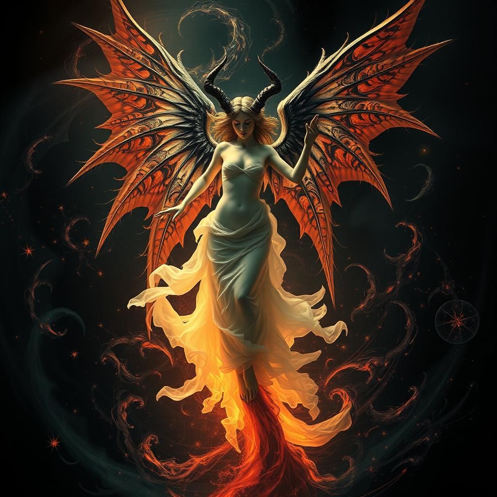 Diabolic Angel Dancing in a Fractal Dreamscape