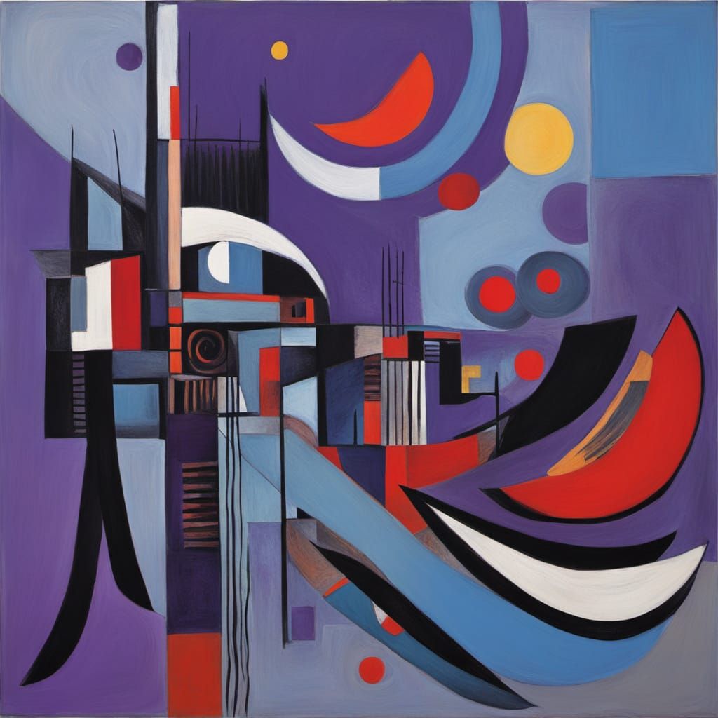 Abstract Surrealism Painting in Bauhaus Fauvism Style