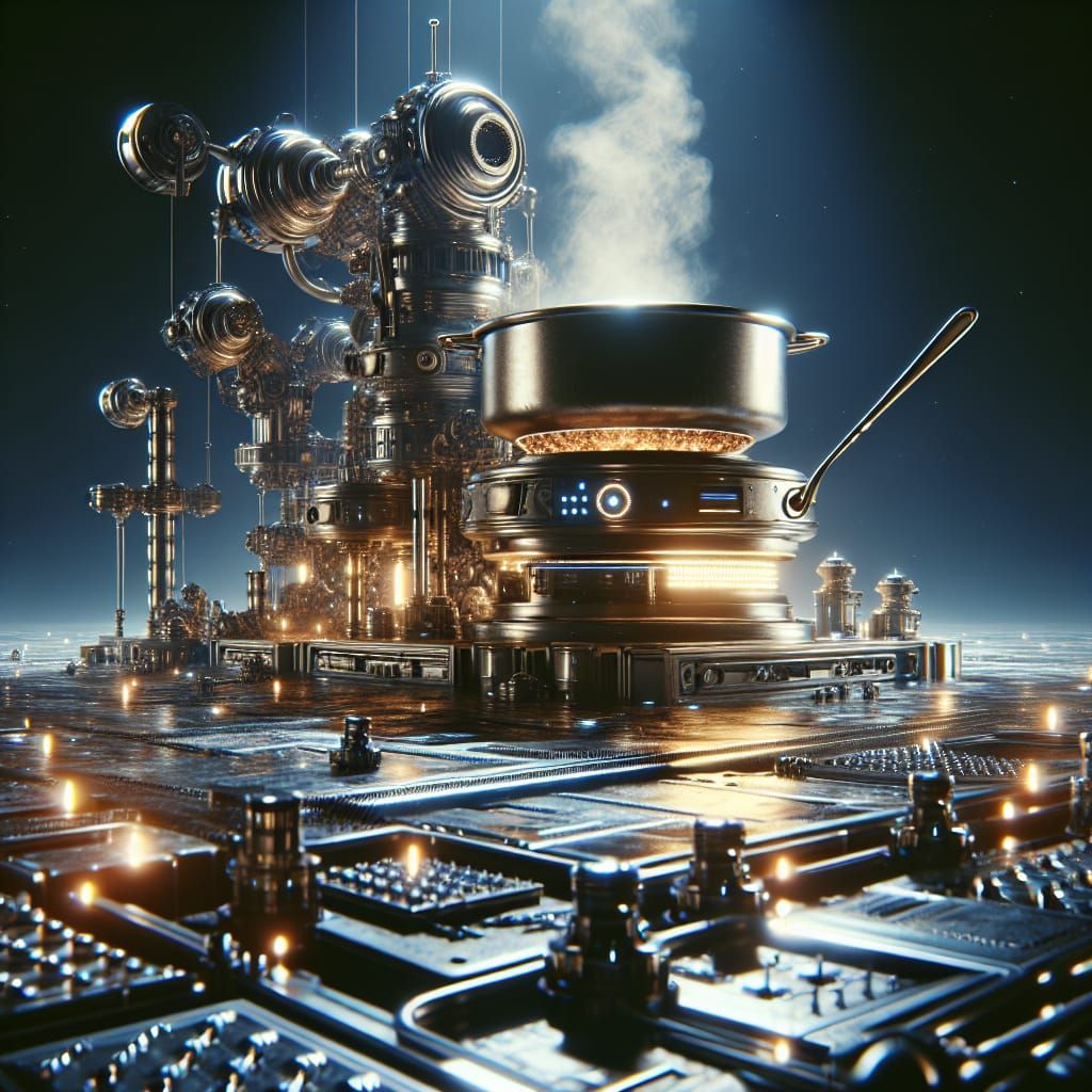 Surreal Cyberpunk Metropolis Unfolds with Futuristic Cuisine