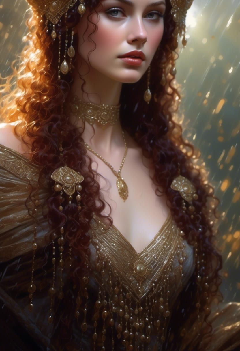 River Goddess Portrait with Dramatic Lighting