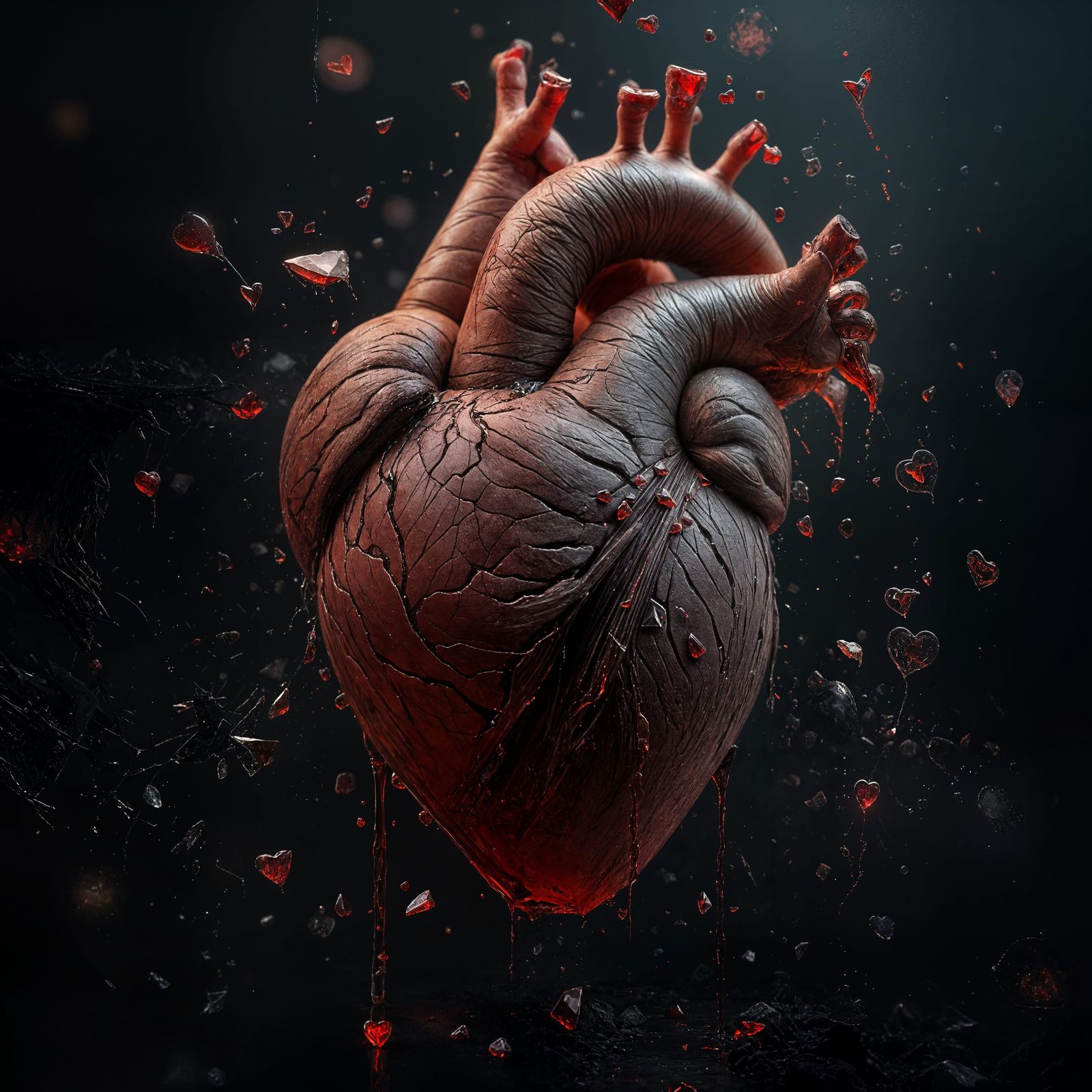 Fantastical Heart of Despair in Dark Fantasy Style