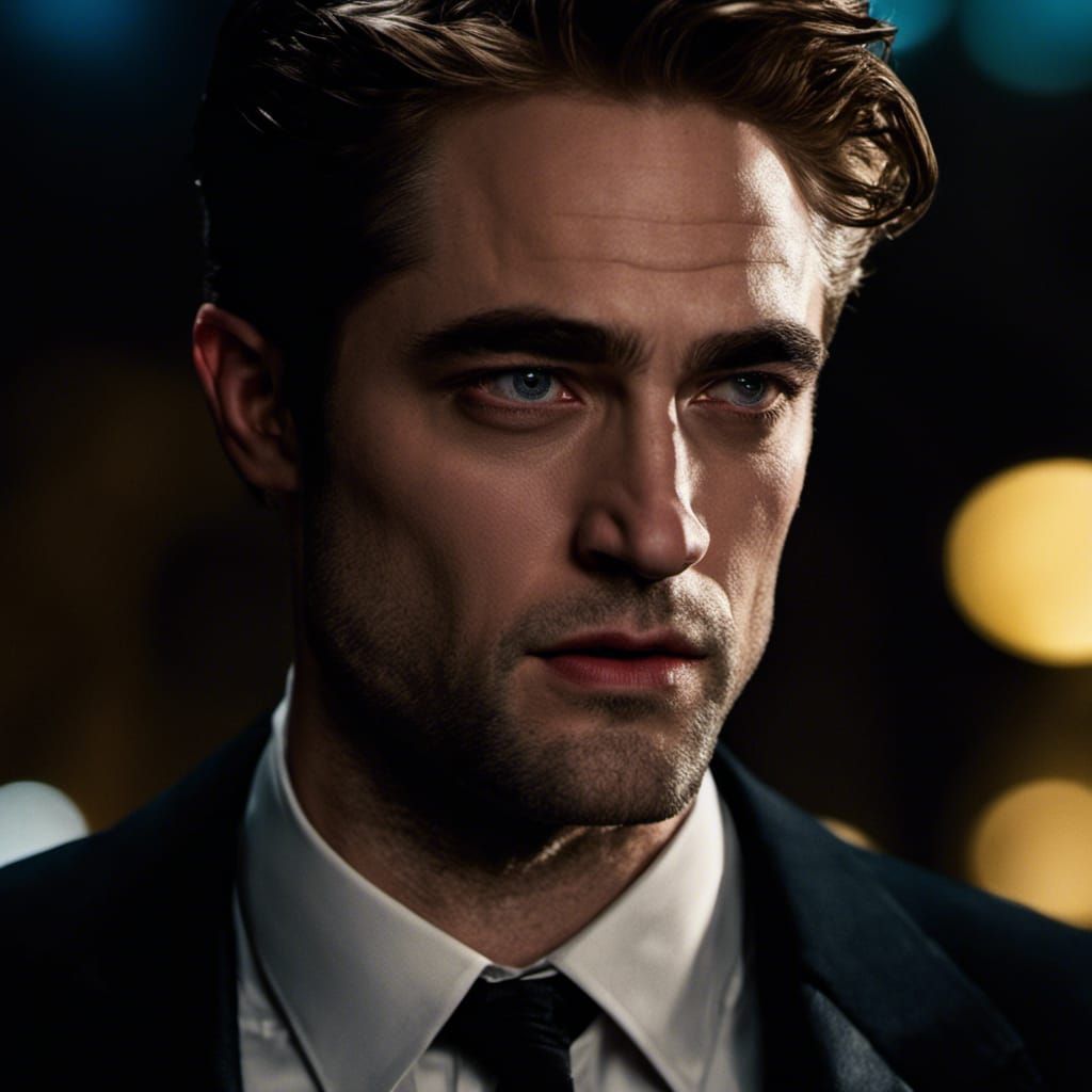Robert Pattinson as Dark Knight: Cinematic Portrait