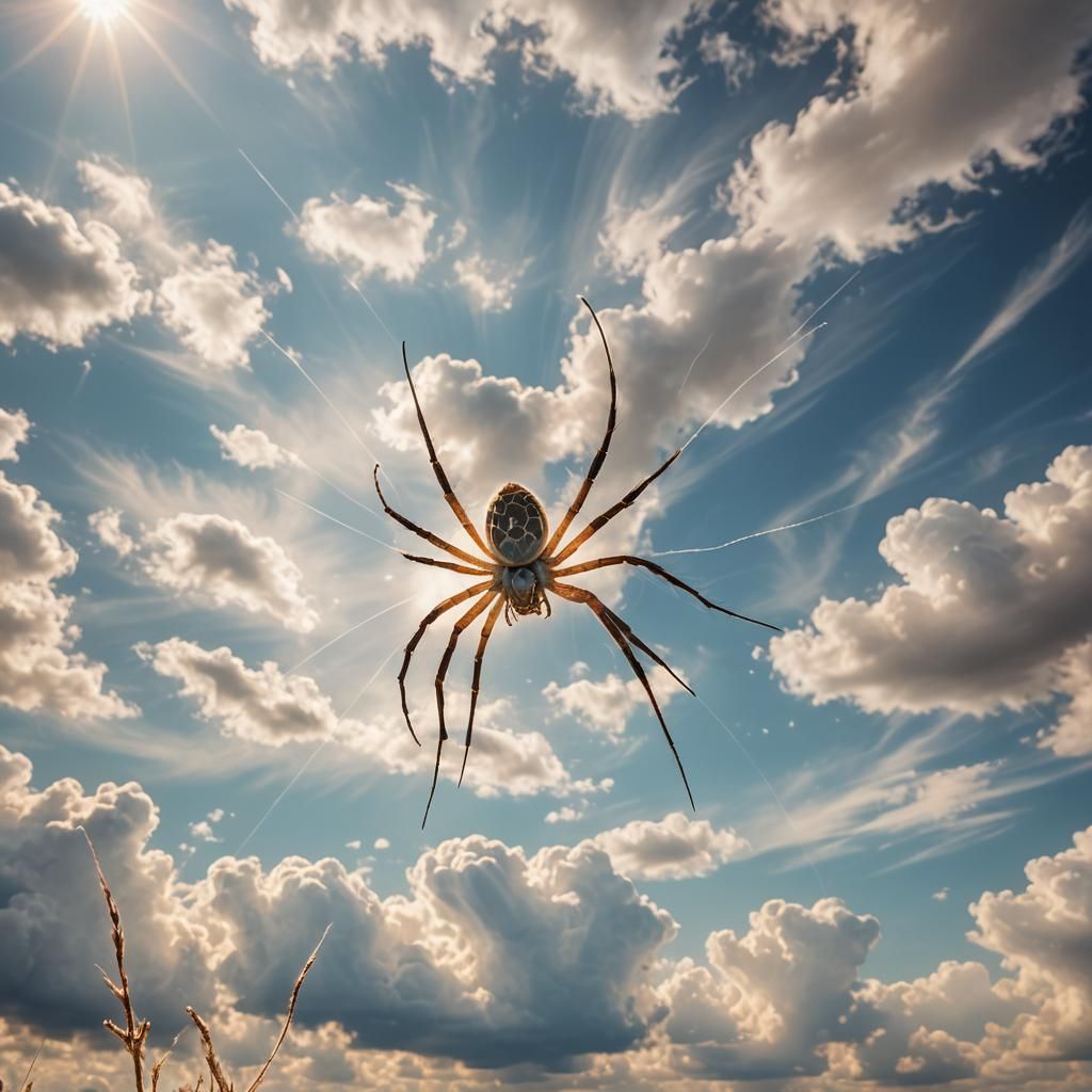 Surreal Spider in Divine Sunshine