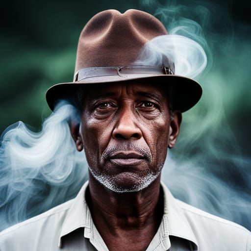 Man Smoking Cigar Portrait with Bokeh