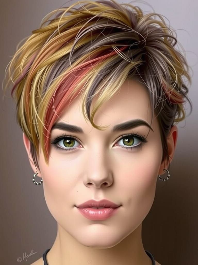 Elegant Woman in Outdoor Setting, Art Nouveau Style