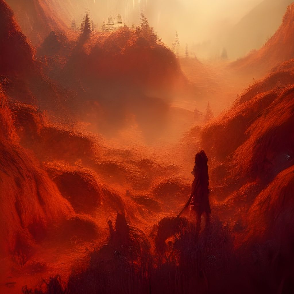 Valley Wilderness: Red Earth Dissolving in Golden Light