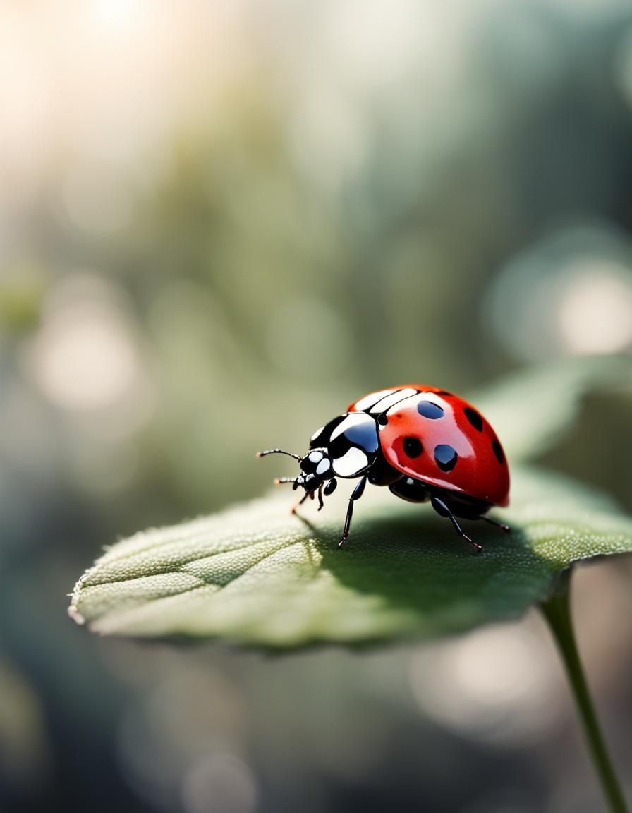 Ladybug Perspective in Moody Watercolor Style