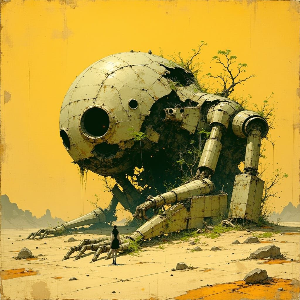 Desert Cyborg Wasteland: Post-Apocalyptic Art