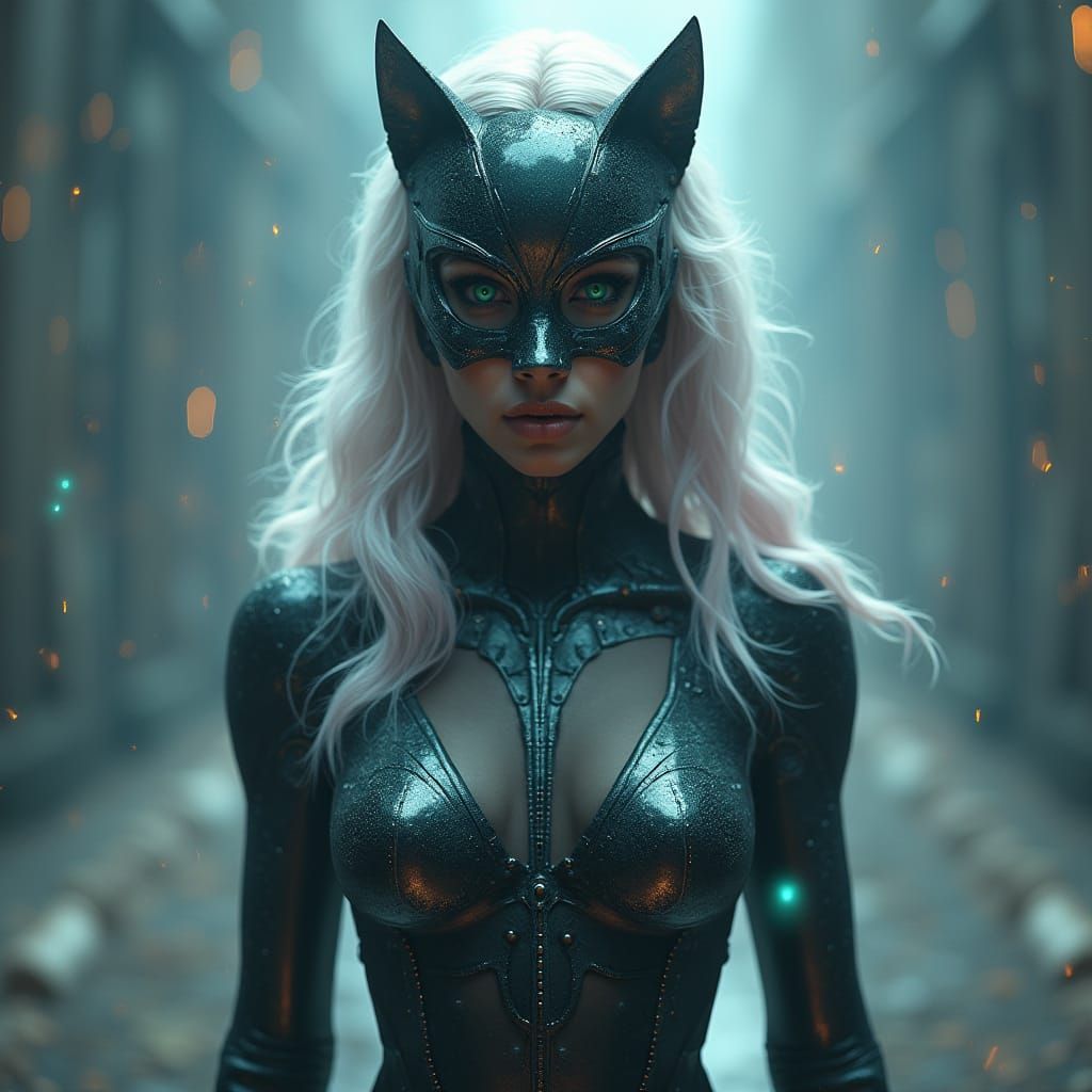 Superhero Reflection in Cateye Marble, Digital Art