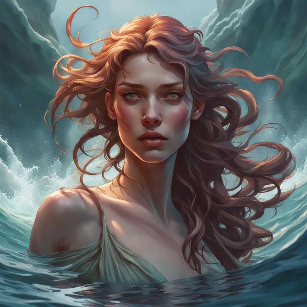 Enchanting Siren Emerges from the Sea